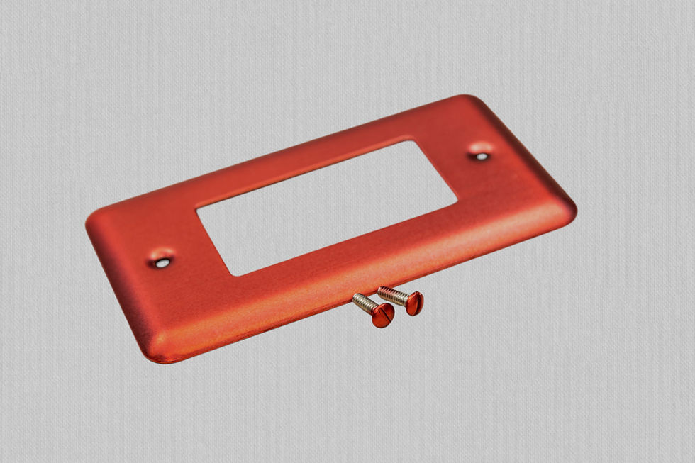 Thumbnail: Red round corner rocker switch plate on white background
