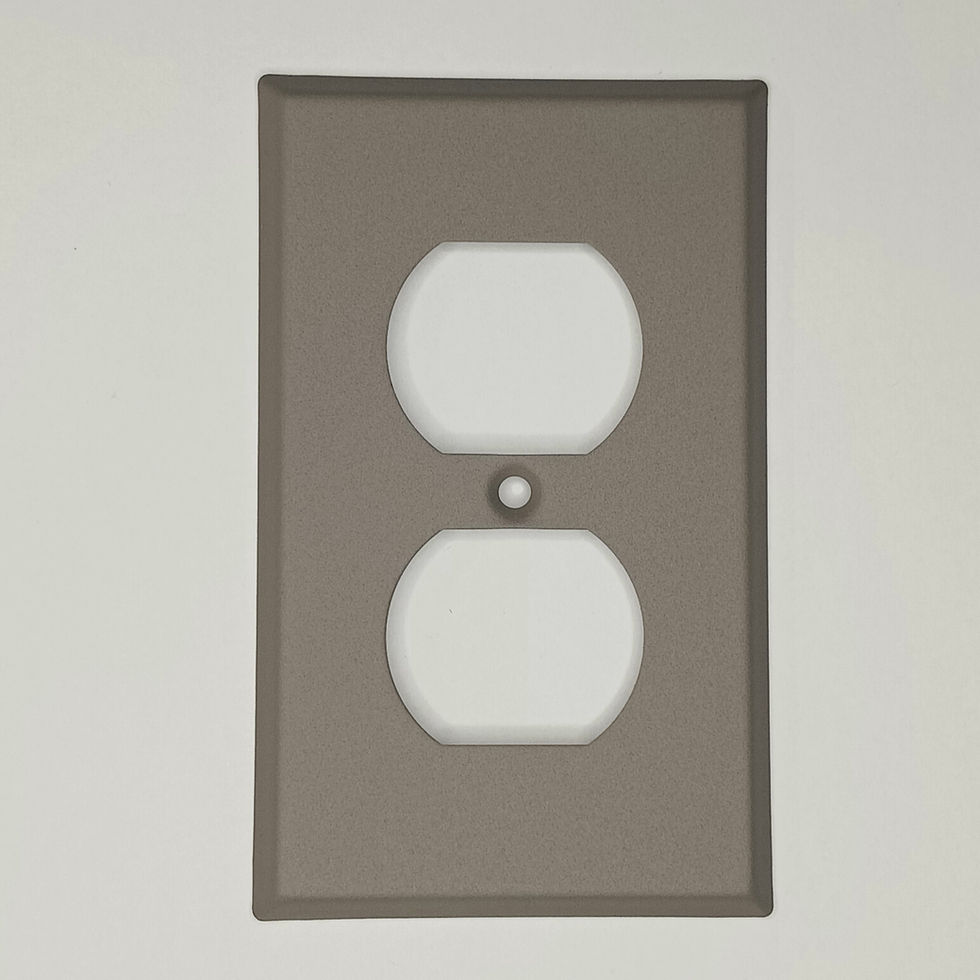 Thumbnail: Gray duplex switch plate on white background