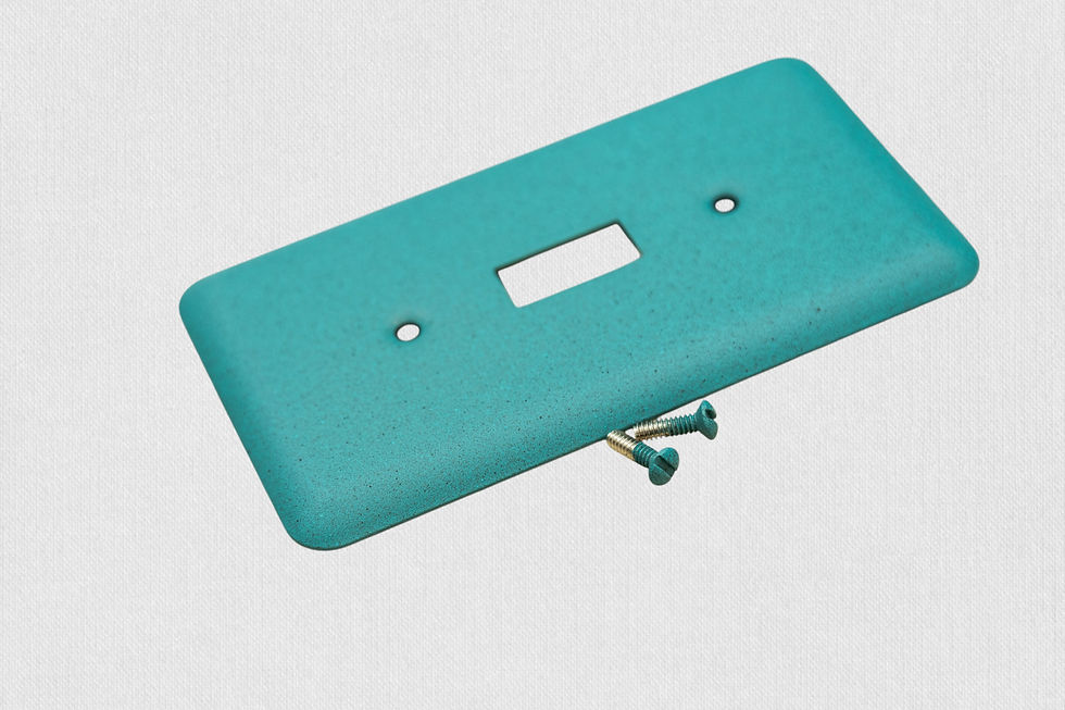 Thumbnail: Patina green round corner toggle switch plate on white background