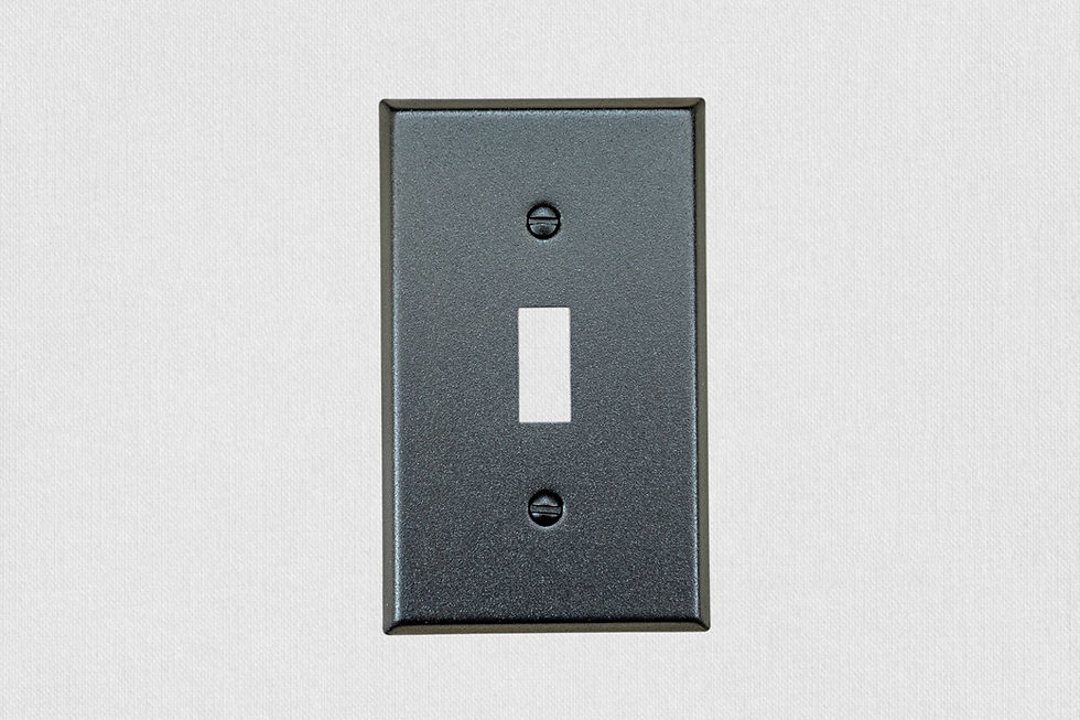 Thumbnail: Black toggle switch plate on white background
