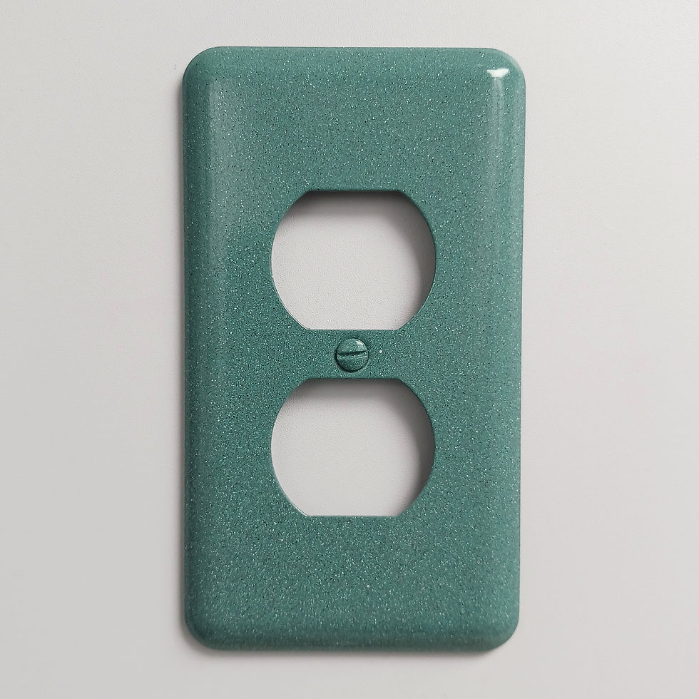 Thumbnail: Turquoise duplex switch plate on light background