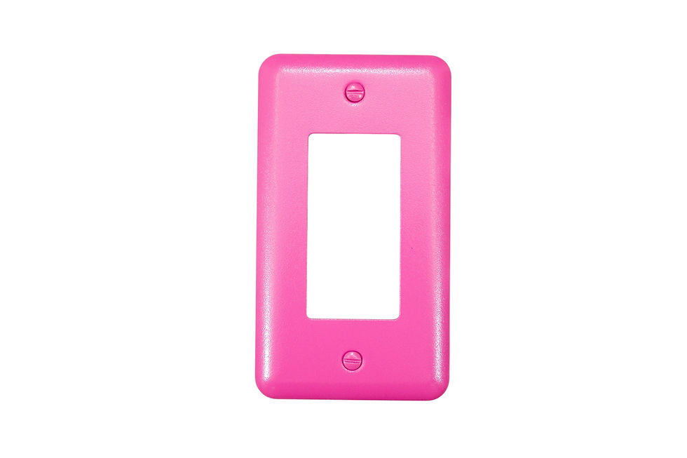 Thumbnail: Pink round corner rocker switch plate on white background