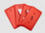 4 Matte red round corner switch plates