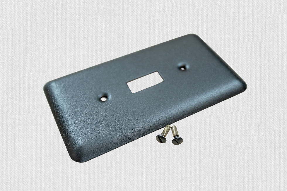 Thumbnail: Black toggle switch plate on white background