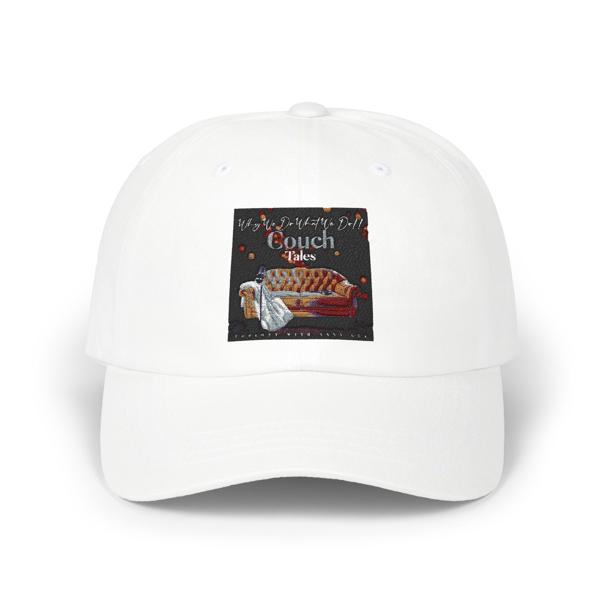 Fun White Cap - Couch Tales Design Hat