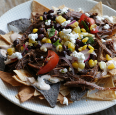 BEEF MOLE PARTY NACHOS