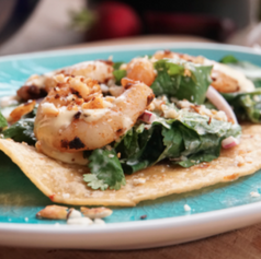 Spicy Prawn Tostadas