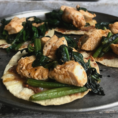 Chicken and Spinach Tostadas