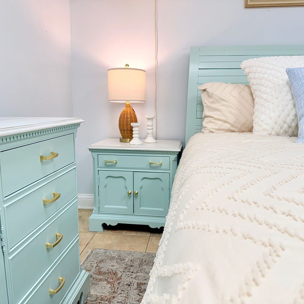 Thumbnail: Thomasville Palladian Blue King Bedroom w/ Platform Bed 