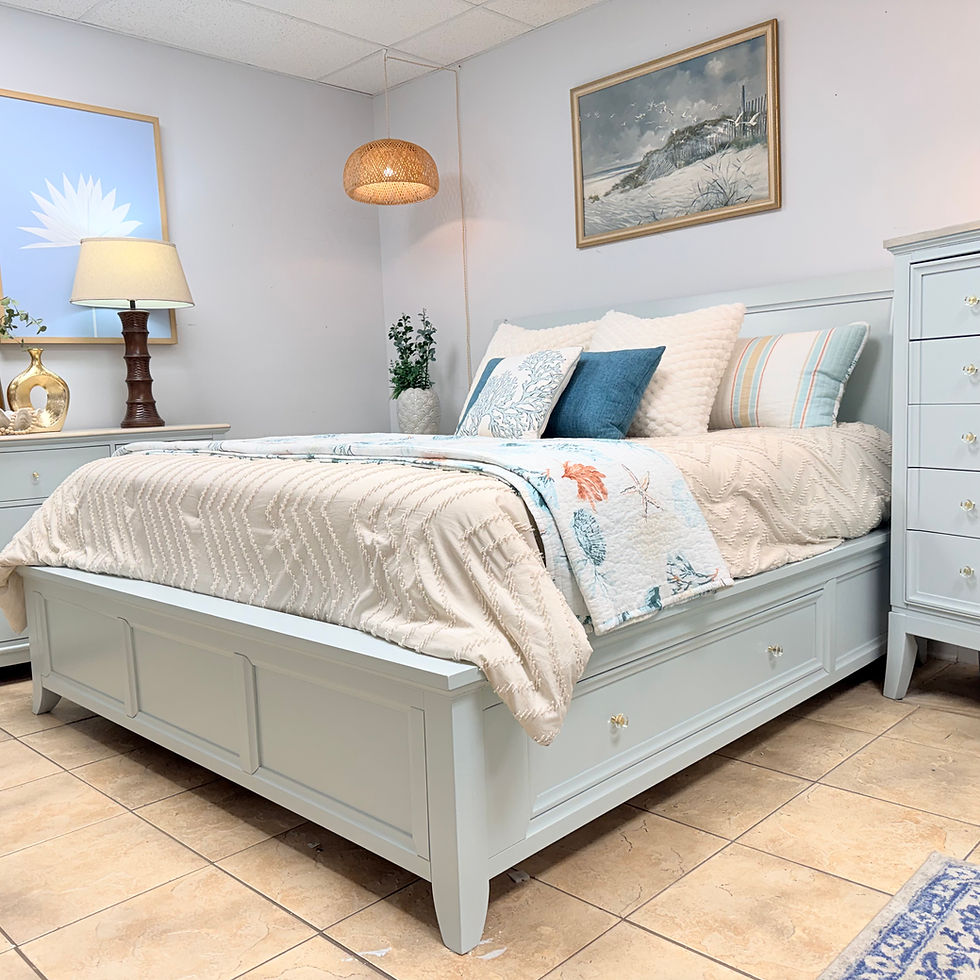 Thumbnail: King Bedroom Coastal Serene Blue 5 Pc Collection 