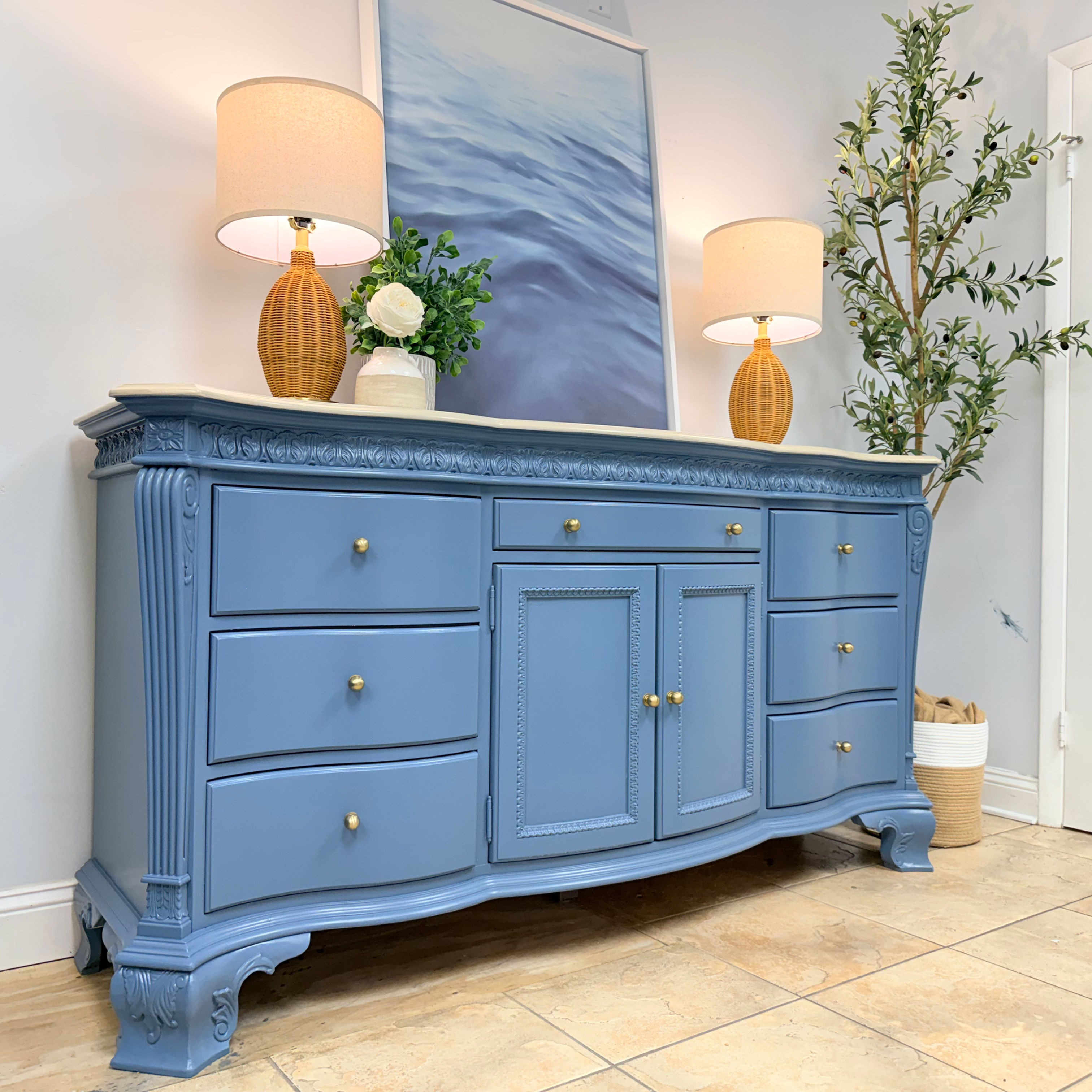 75” Dresser - Vintage Denim