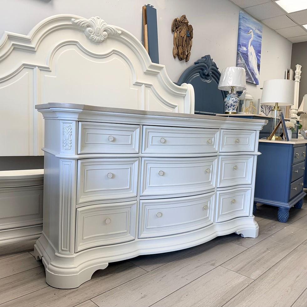 Thumbnail: Coastal Elegant 4 PC King Bedroom - Pearly White 