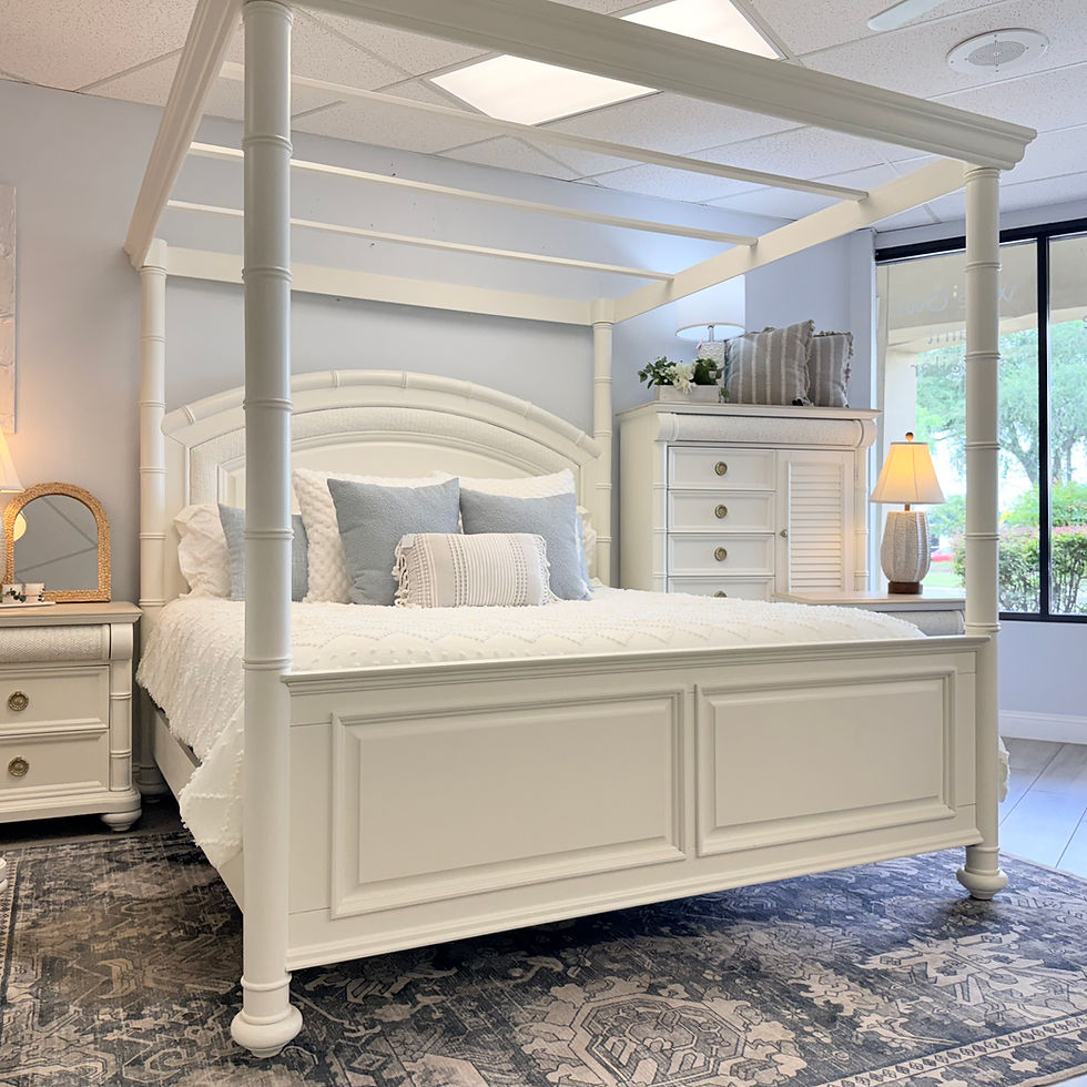 Thumbnail: Tropical Bamboo King Canopy Bedroom 5 Pc - Isles Ave 