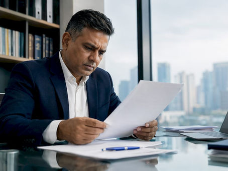 Man reviewing official apostille document