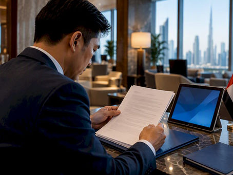 Filipino professional reviewing attestation documents