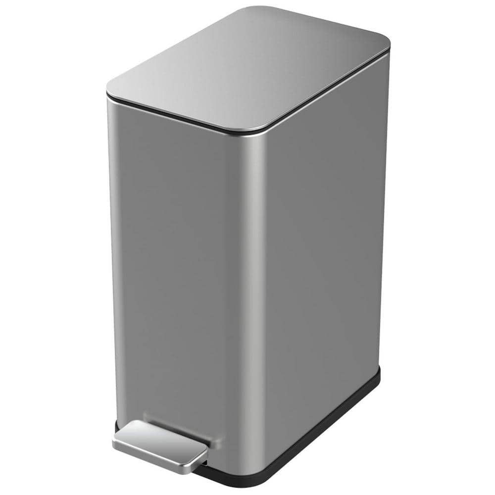 StyleWell 2.6 Gal. Stainless Steel Slim Step-On Trash Can
