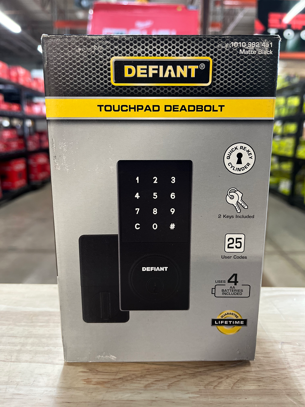 Defiant Square Matte Black Electronic Single Cylinder Touchpad Deadbolt