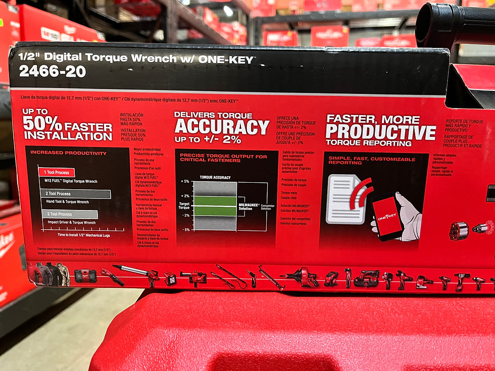 Thumbnail: Milwaukee m12 1/2” Digital Torque Wrench with ONE-KEY 2466-20 TOOL ONLY