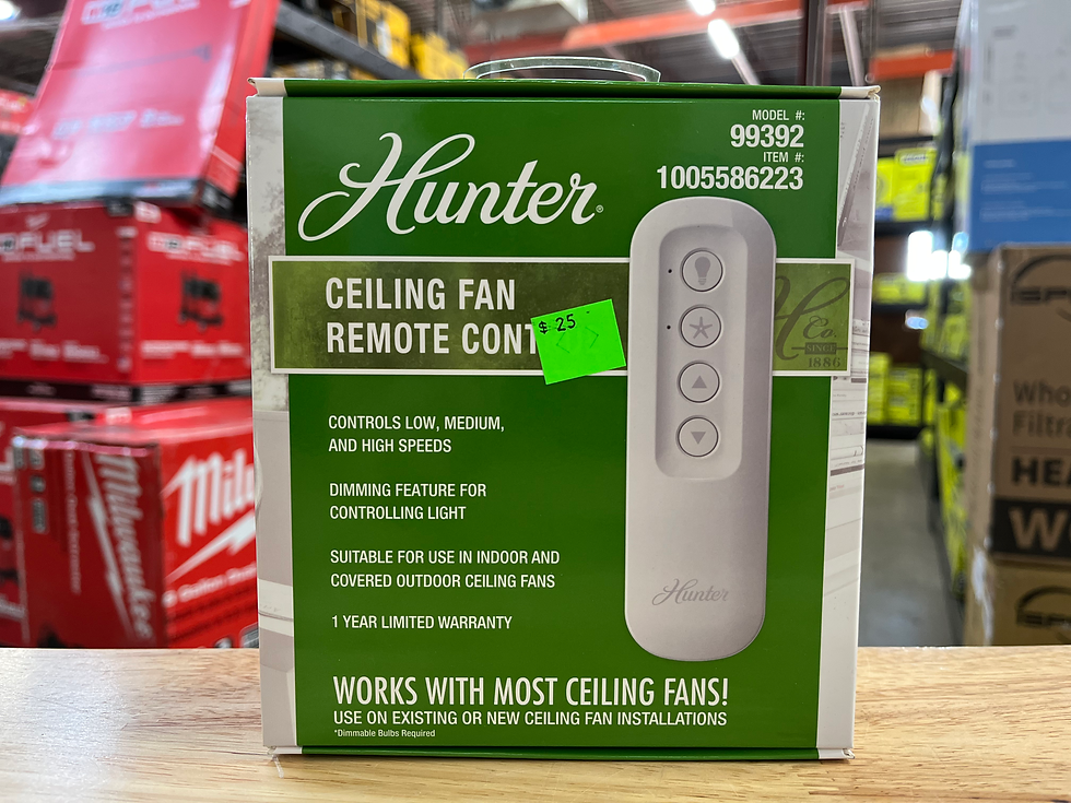 Hunter Universal 3 Speed Damp Rated Ceiling Fan Handheld Remote Control White