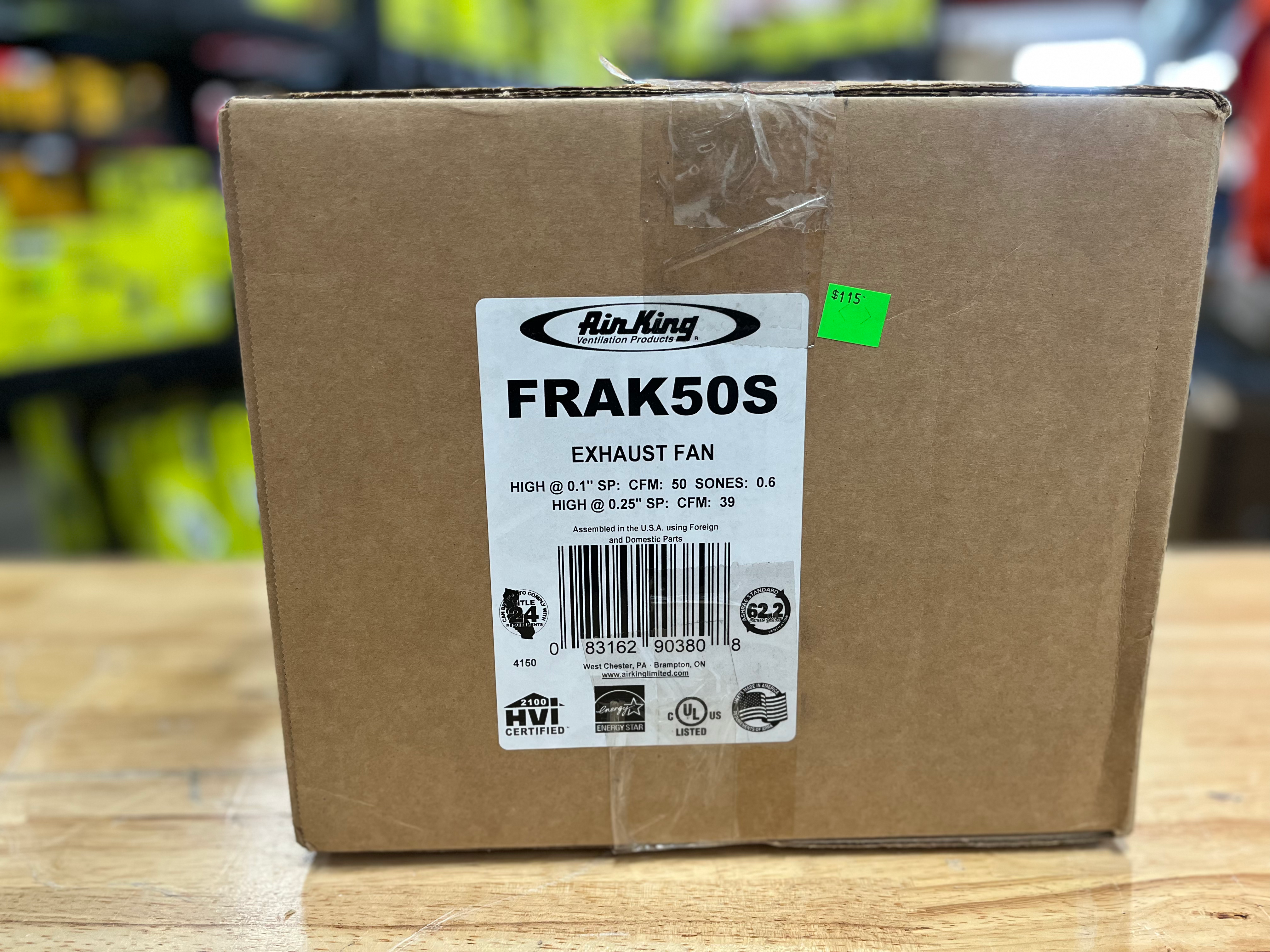 Air King FRAK50S 50 CFM 4-Inch Fire Rated Bathroom Exhaust Fan