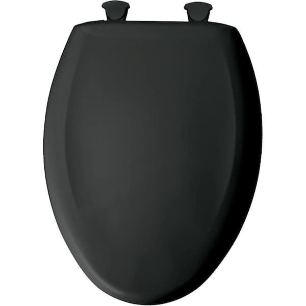 Миниатюра: BEMIS Soft Close Elongated Plastic Closed Front Toilet Seat in Black Removes fo