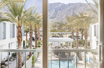 View to the pool in Palm Springs