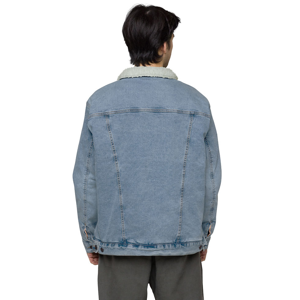 Thumbnail: Unisex denim sherpa jacket