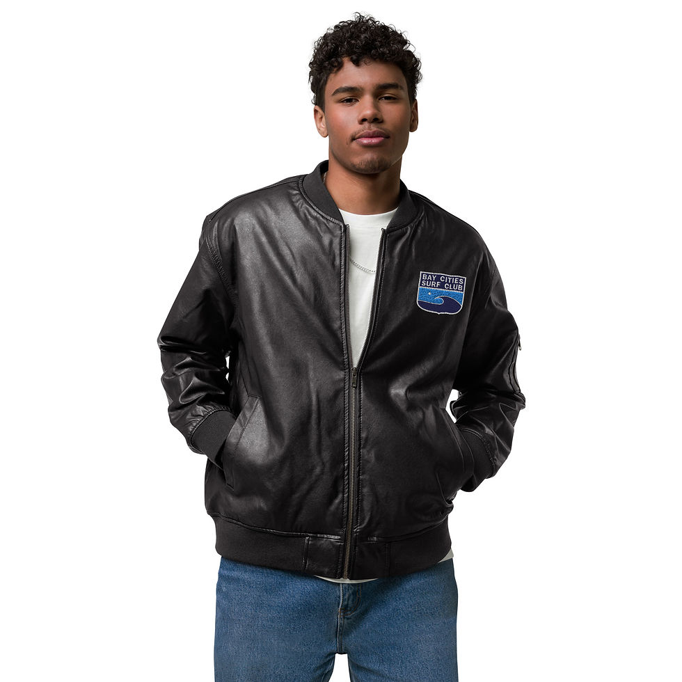 Thumbnail: Faux Leather Bomber Jacket