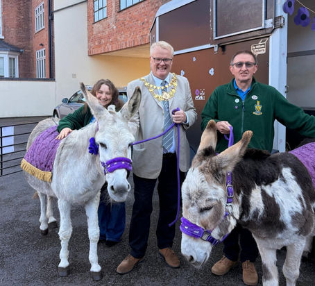 Donkeys meet the Mayor of Warwick!