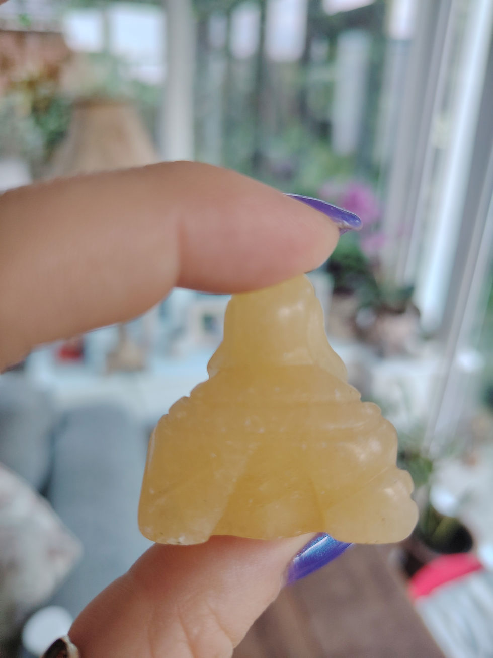 Thumbnail: Yellow / Orange Jade Buddha Crystal Carved
