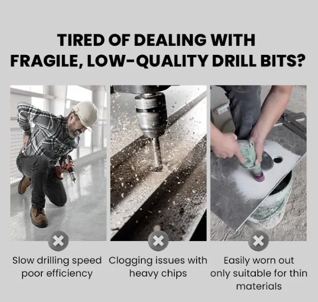 High-Strength 4-Flute Serrated Eccentric Drill Bit Kit
