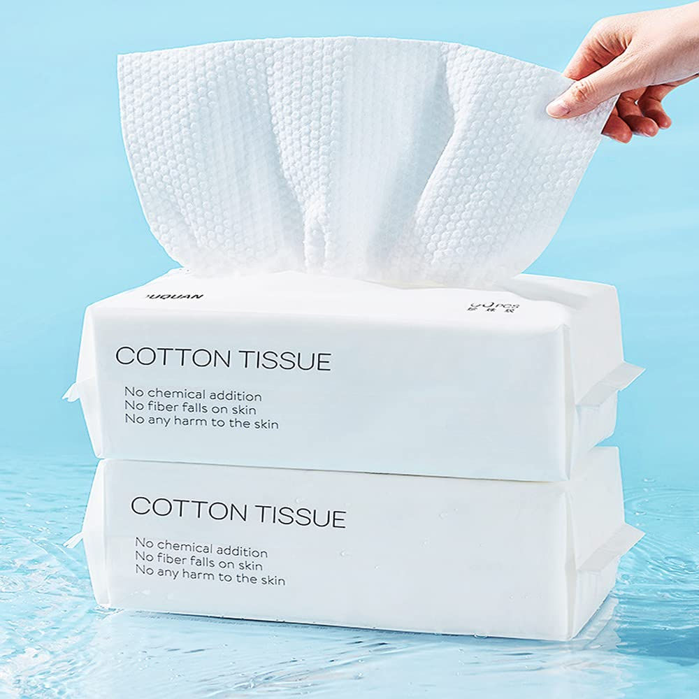 Cotton Facial Dry Wipes 100 Count Deeply Cleansing Disposable Face Towel Cotton
