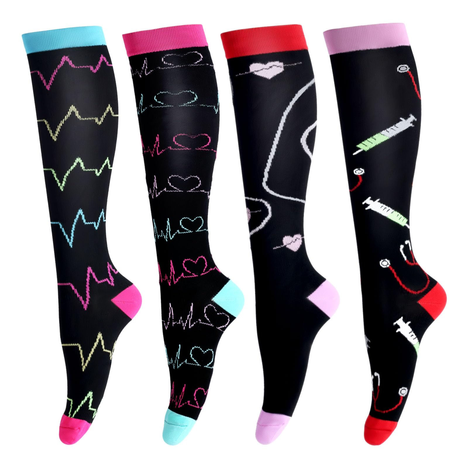 LEOSTEP Compression Socks for Women & Men Circulation Long Stockings Support for