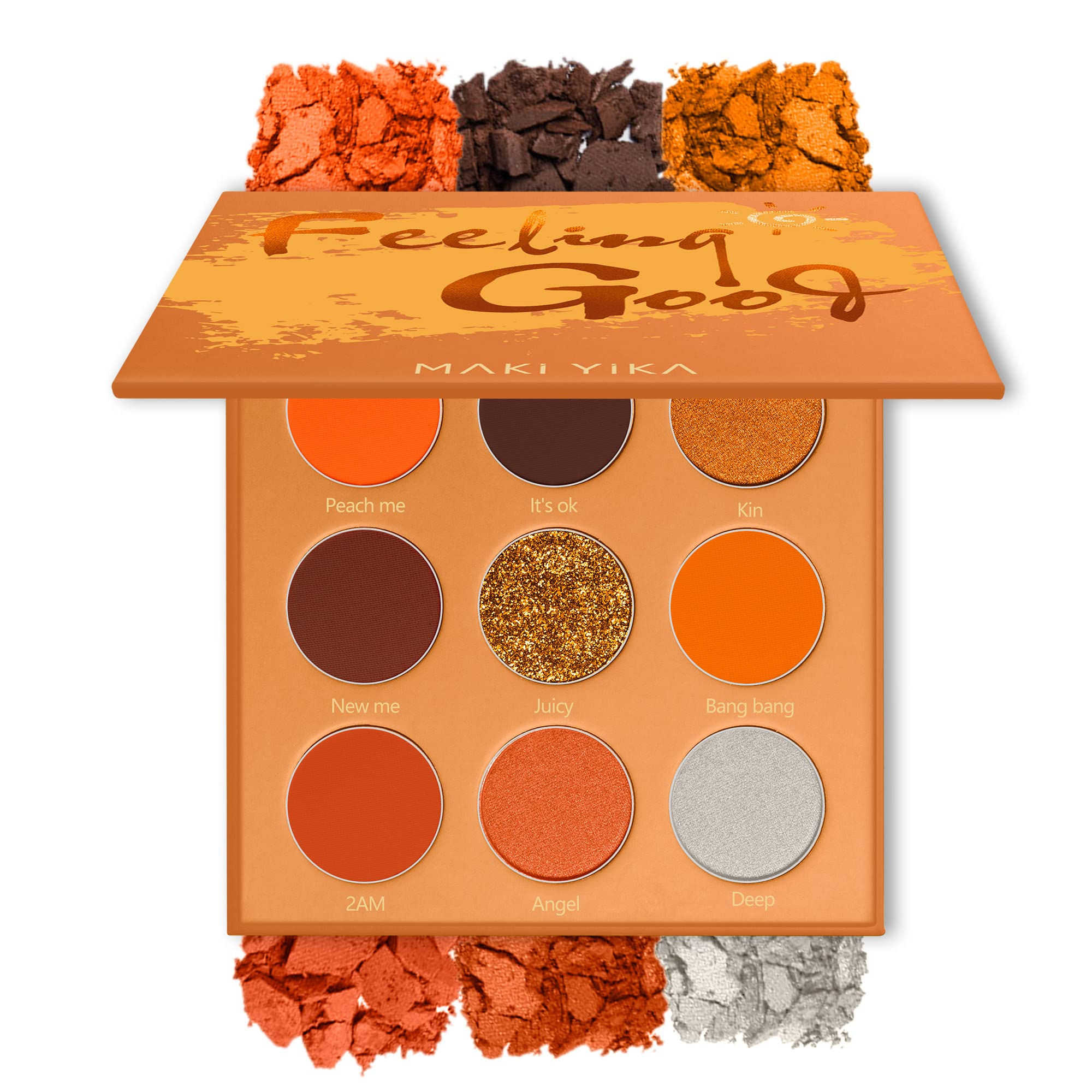 MAKI YIKA Orange Eyeshadow Palette Long Lasting Orange Eye Shadow for Women High