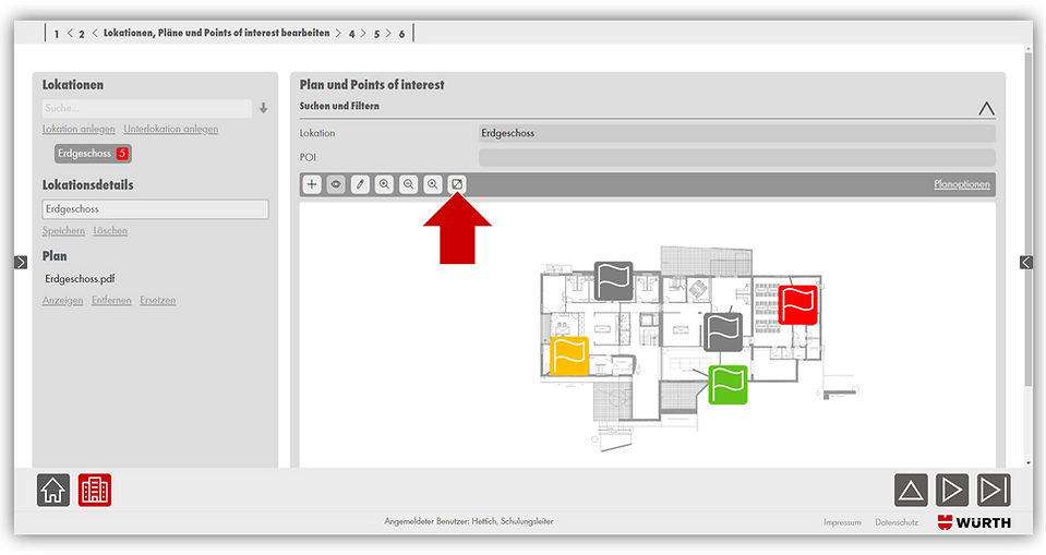 Auswahl Werkzeug Plananzeige