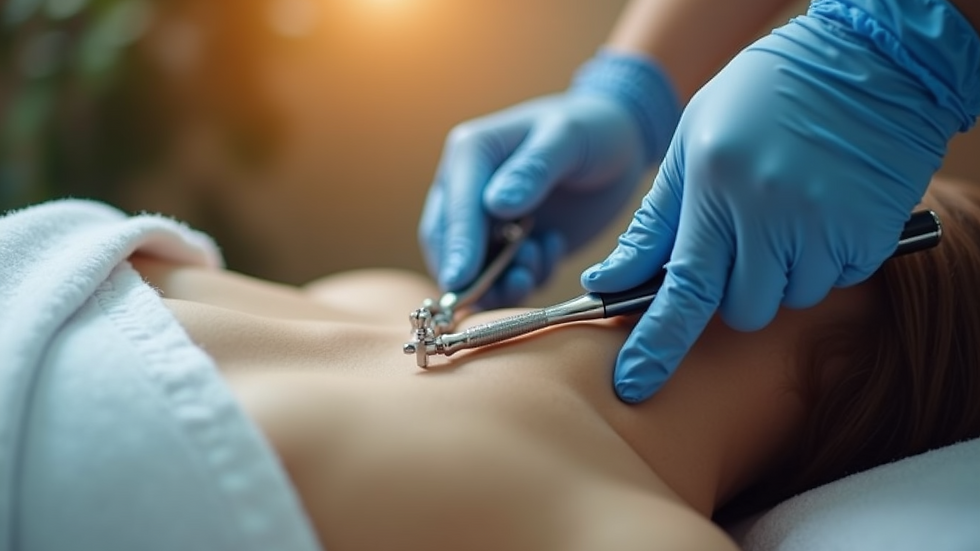 High-angle view of chiropractic tools used for gentle techniques