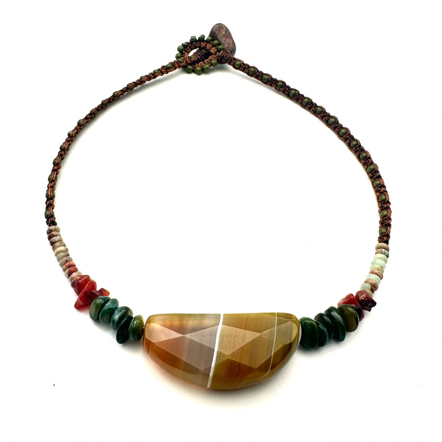 Faceted Agate necklace full view