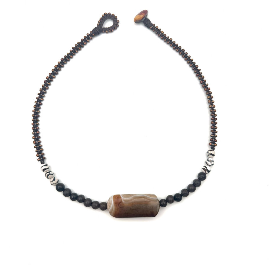 Full view of Natural Agate necklace