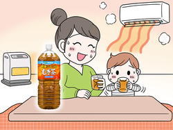 伊藤園『健康ミネラ ルむぎ茶』タイアップ記事のイラスト