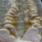 Embossed heart wedding favours