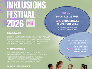 Der Landkreis Eichsfeld lädt auch in diesem Jahr wieder zum Inklusionsfestival ein.