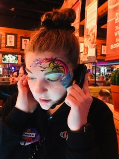 Sunset eye face paint