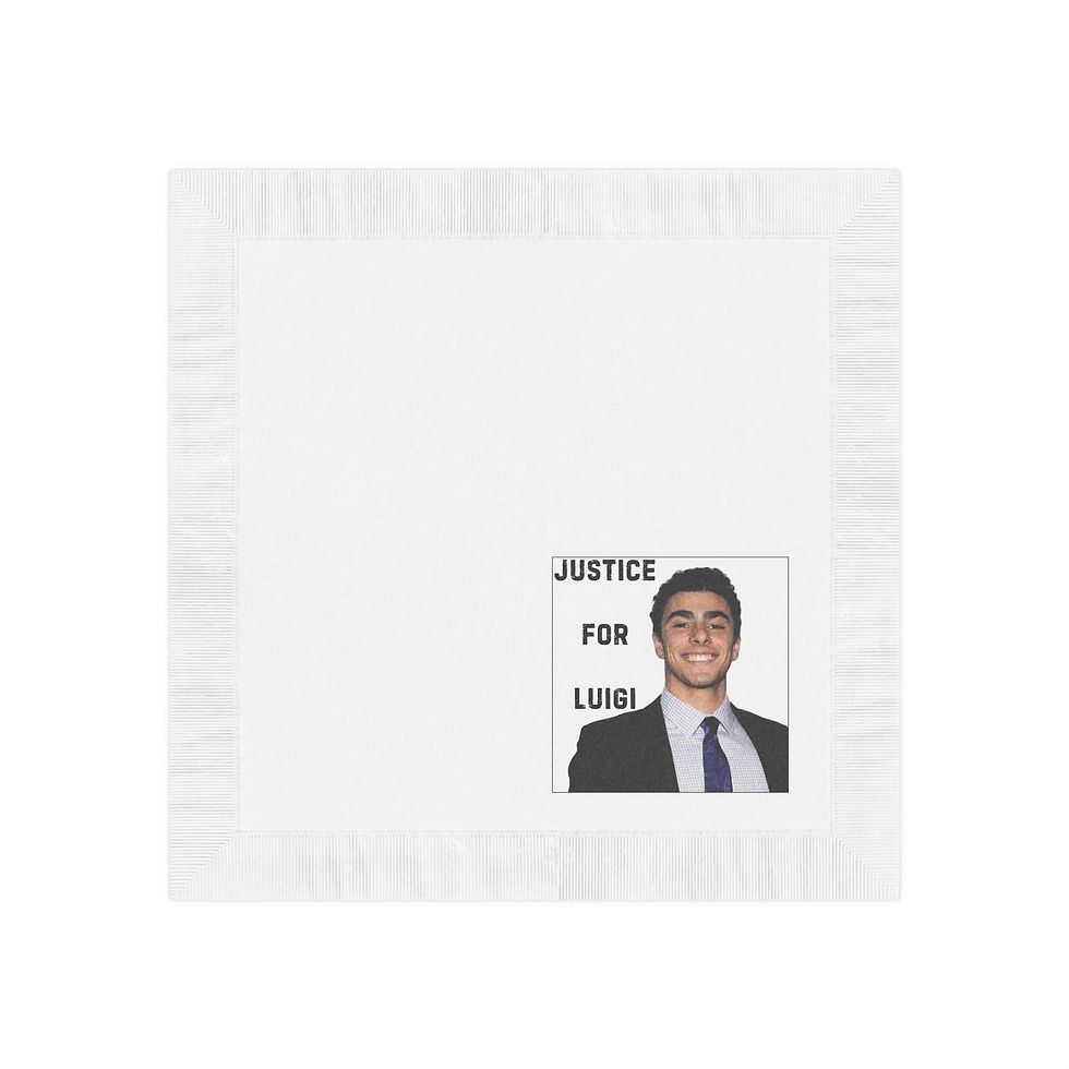 Thumbnail: JUSTICE FOR LUI (white coined napkins)*