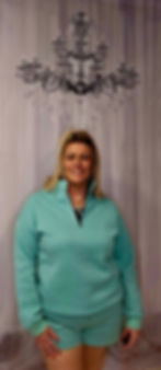 Thumbnail: Half Zip Pullover Sweatshirt 2 Piece Shorts Set