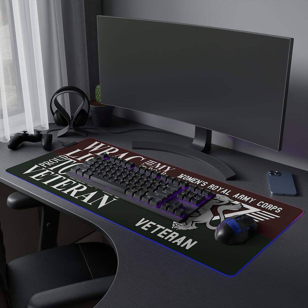 Thumbnail: LED Gaming Mouse Pad: Typography WRAC Army Veteran Design,