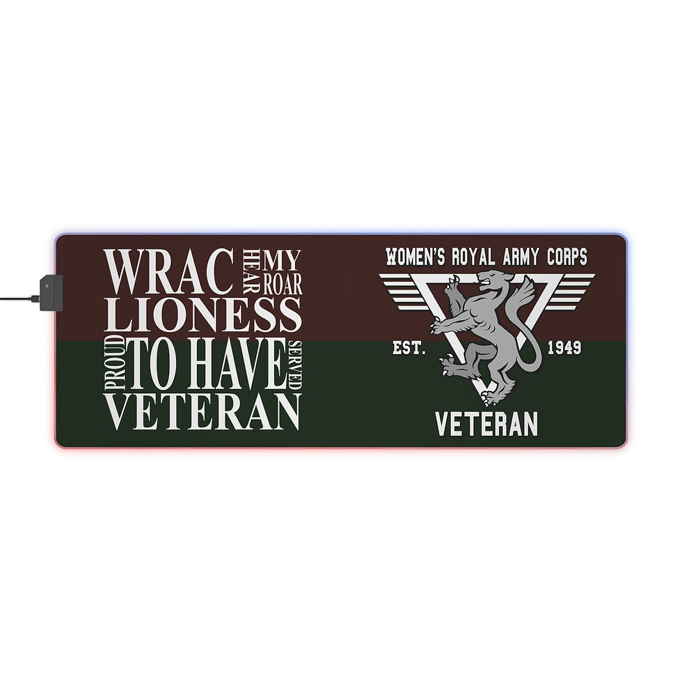Thumbnail: LED Gaming Mouse Pad: Typography WRAC Army Veteran Design,