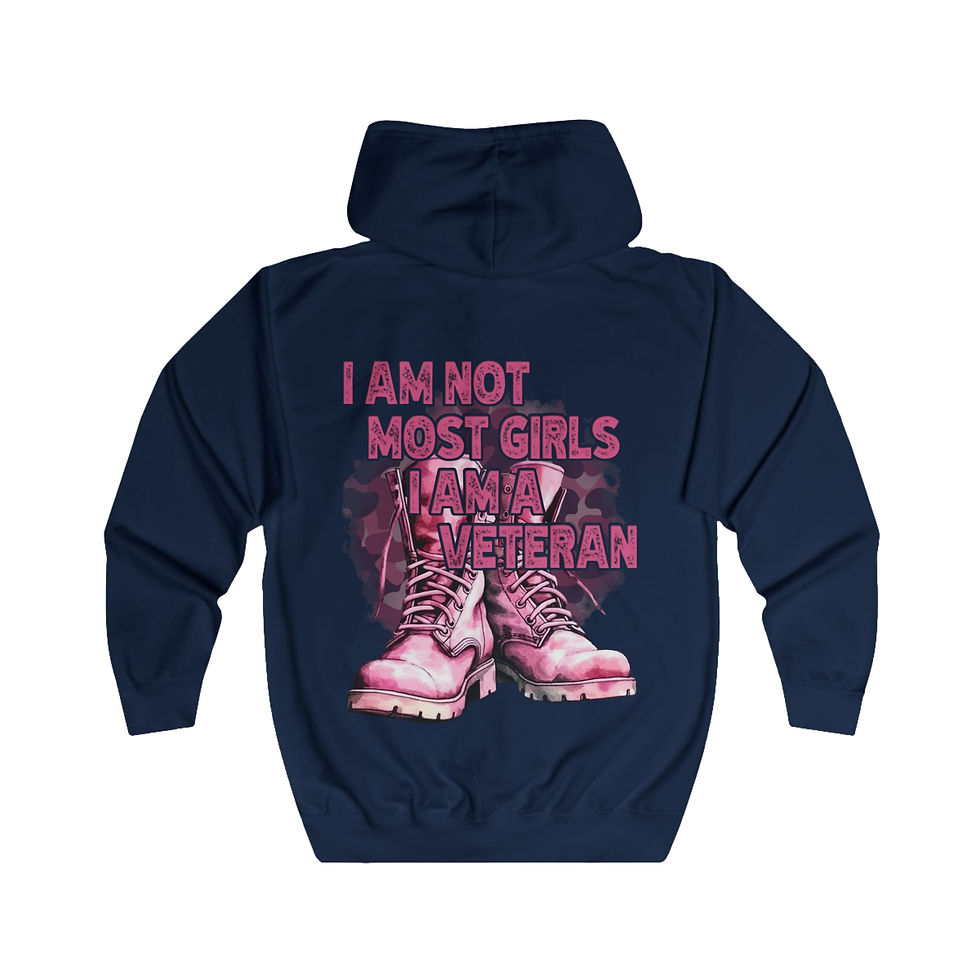 Thumbnail: Full Zip Hoodie - (Veteran) - Not Like Most Girls
