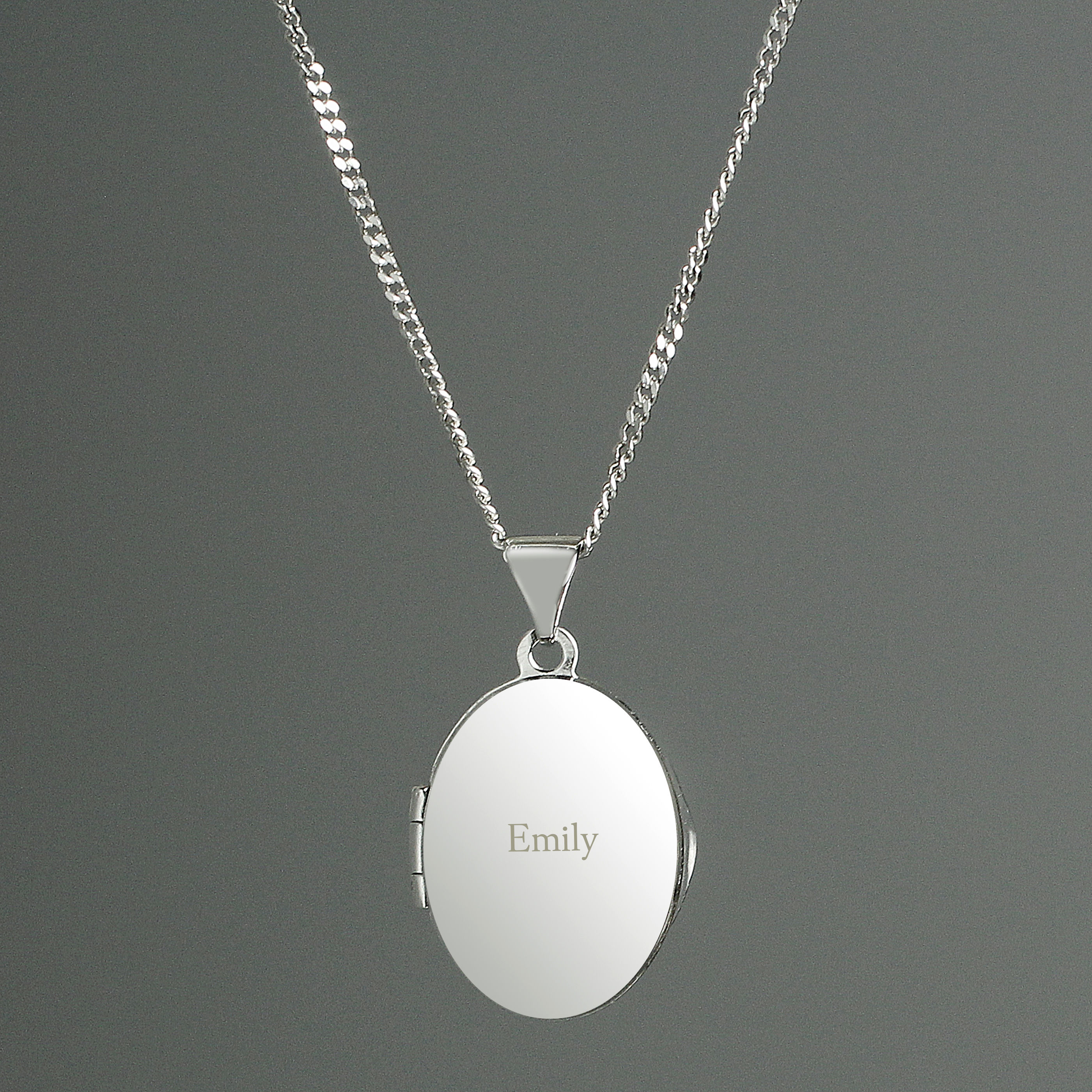 Sterling Silver Oval Locket Necklace