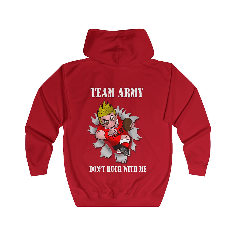 Thumbnail: Full Zip Hoodie - Army V Navy Rugby - Don't Ruck With Me