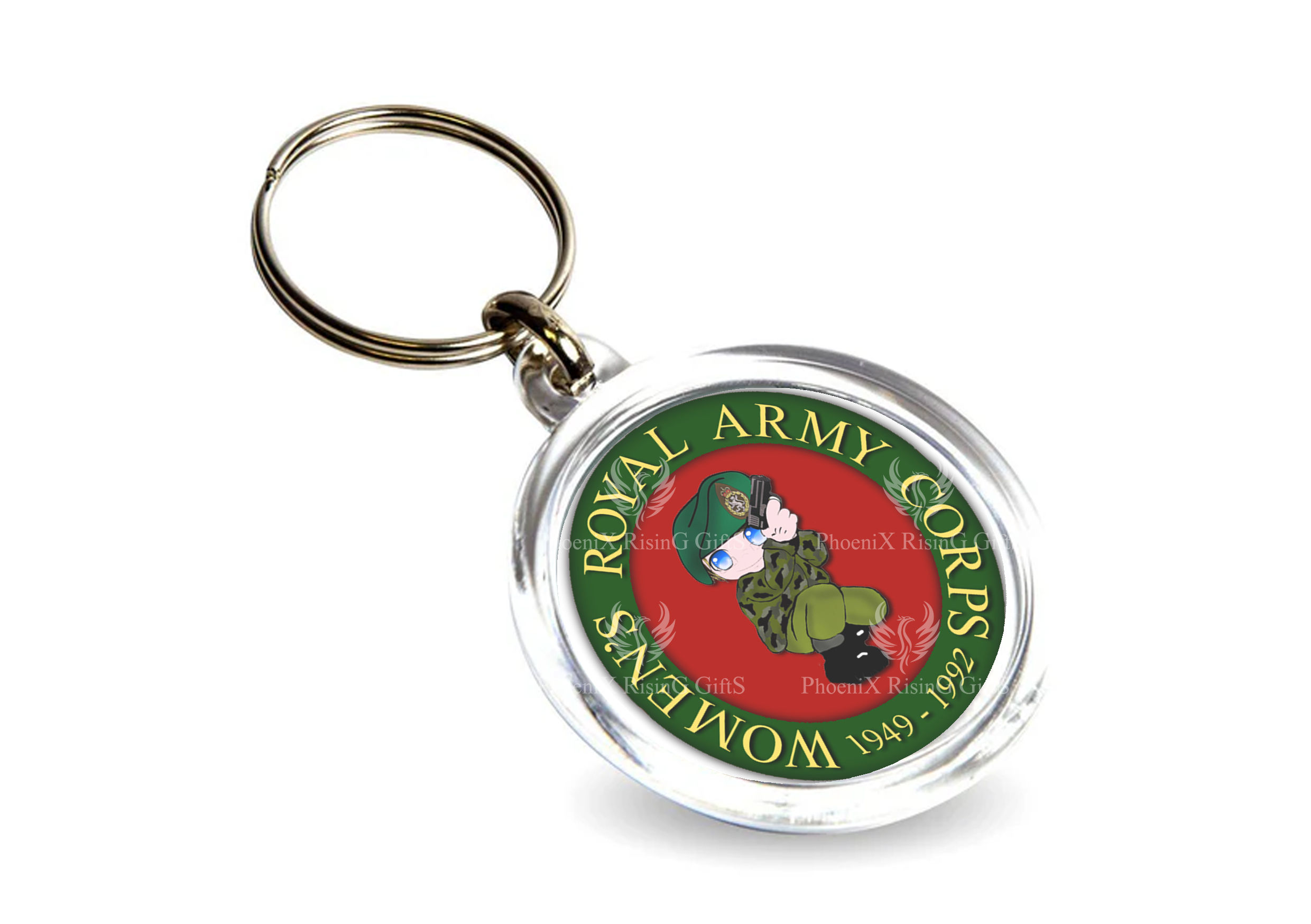 Acrylic Key Ring - WRAC Cartoon - Range Squat